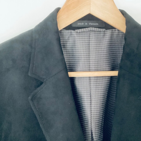 Chaps Blazer Mens 44R Black Suede 2 Button Sport Coat Jacket Office Career Event - Picture 7 of 16